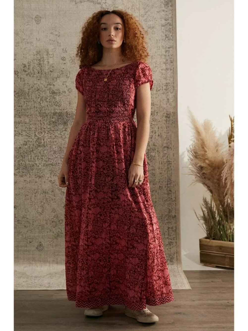 Free People Ultraviolet Maxi Dress Raspberry Combo Size Large